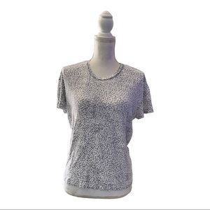 Zoe Karssen Womens Polka Dot White T shirt Short Sleeve Size S